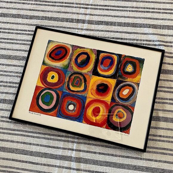 Concentric Circles Color Study Kandinsky Framed Abstract Art Print 12x16” - Picture 5 of 11